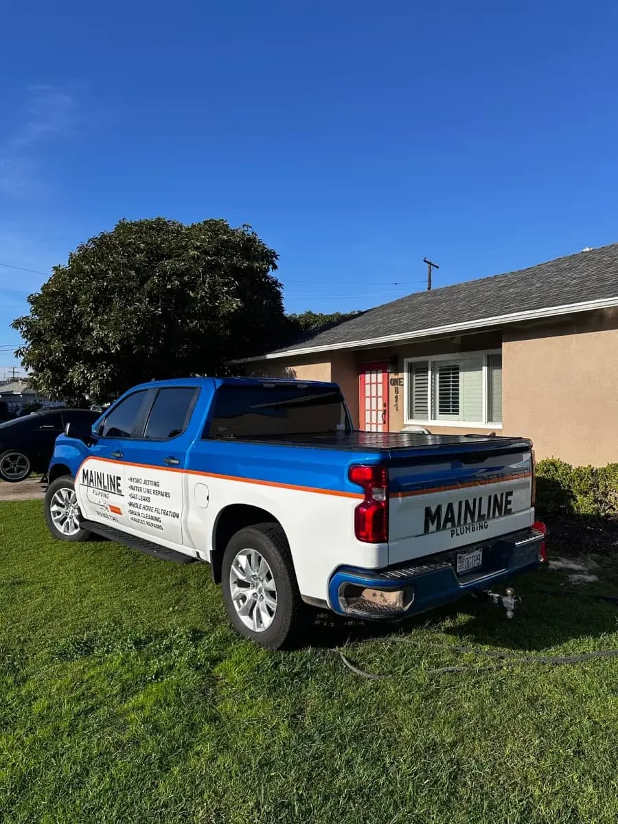 Mainline Plumbing branded work truck in the South Bay